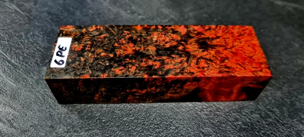 Stabilized curly birch black-red (6PE)